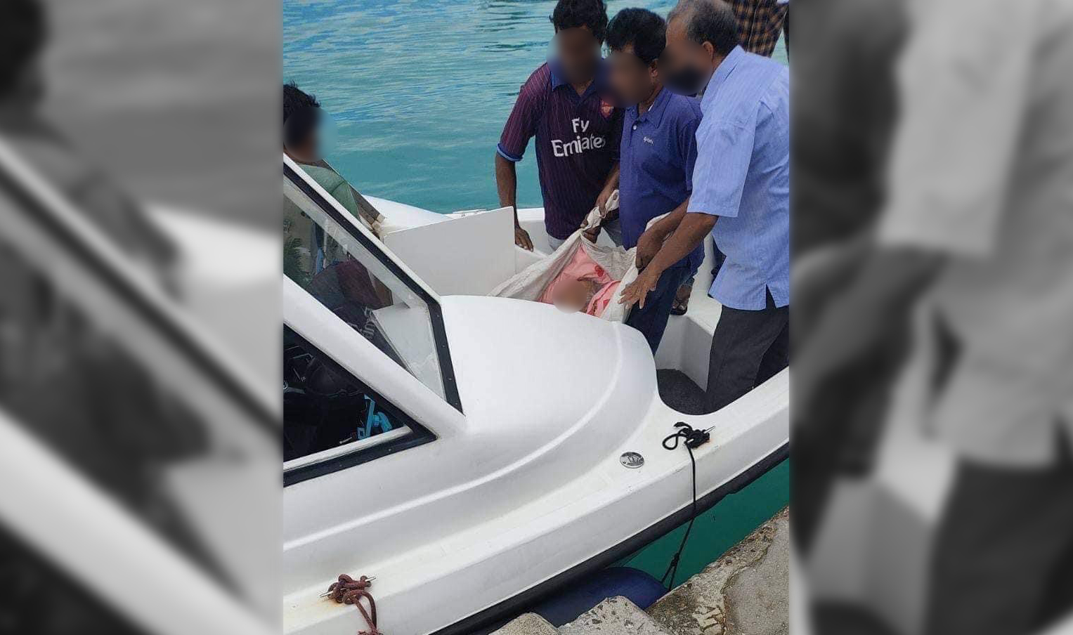ނަޑެއްލާ ގައި ބަލިމީހަކު ގޯންޏެއްގައި އުފުލާ މަންޒަރު ފެންނަ ފޮޓޯއެއް ސޯޝަލް މީޑިއާގައި ދައުރު ވަނީ
