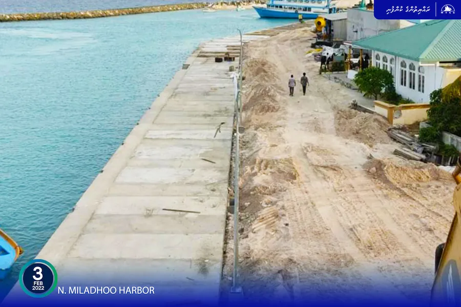 މިލަދޫ ބަނދަރު ތަރައްގީ ކުރުމުގެ މަސައްކަތުގެ ބޮޑުބައެއް ނިމިއްޖެ