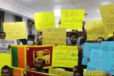 ސްރީލަންކާ ސަރުކާރާއި ދެކޮޅަށް ރާއްޖޭގައިވެސް މުޒާހަރާ ކޮށްފި