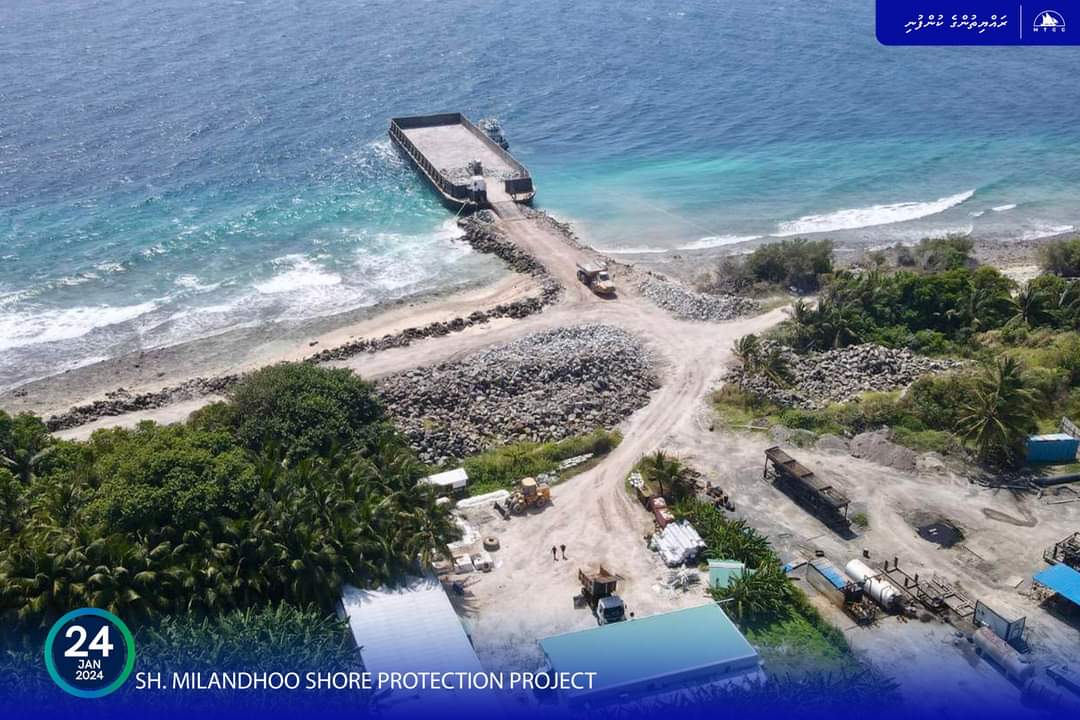 ށ. މިލަންދޫ ގޮނޑުދޮށް ހިމާޔަތް ކުރުމުގެ މަޝްރޫޢުގެ މަސައްކަތުގެ 53 ޕަސެންޓް ނިމިއްޖެ