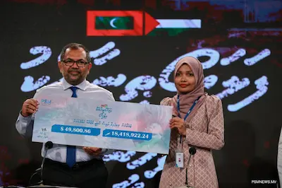 ފަލަސްތީނާއެކު ދިވެހިން ޓެލެތޯނުން ލިބުނު 19 މިލިއަން ރުފިޔާ ފޮރިން މިނިސްޓްރީ އާ ހަވާލުކޮށްފި