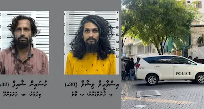 އިލެކްޓްރޯނިކް ސާމާނު ފޭރިގަތީ އެގޭގެ ދެ މީހެއްގެ ކަރުގައި ވަޅި ޖައްސައި ބިރު ދައްކައިގެން