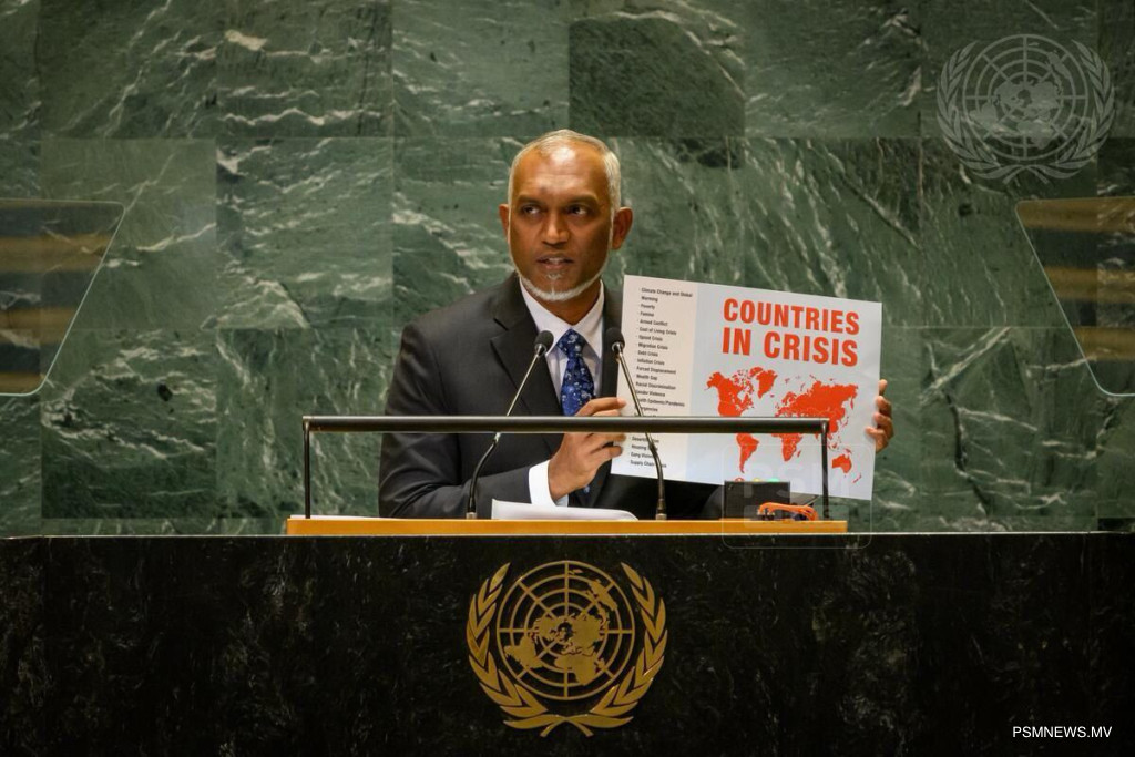 ދުނިޔެއަށް ކުރިމަތިވެފައިވާ ނުރައްކާ ރައީސް ޑރ މުއިއްޒު ހާމަކޮށްދެއްވީ ޗާޓެއް ބޭނުން ކުރައްވައިގެން