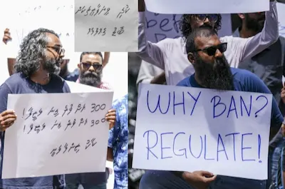 ލިބެނީ ގެއްލުމާއި ހަލާކުކަން ޔަގީން، އެކަމަކުވެސް ވޭޕް މަނާ ނުކޮށް ރެގިއުލޭޓް ކުރުމަށް ގޮވާލައި މުޒާހަރާ ކޮށްފި