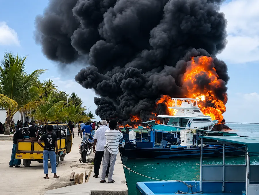 ފީއަލީ ބަނދަރުގައި ހިނގި އަލިފާނުގެ ހާދިސާގައި ފިހުނު ބިދޭސީ މީހާ މަރުވެއްޖެ