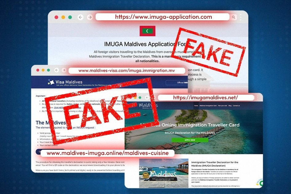 އިމިގްރޭޝަން އޮންލައިން ޕޯޓަލް އިމުގާގެ ނަމުގައި ފޭކް ވެބްސައިޓްތަކެއް، ސަމާލުވޭ!