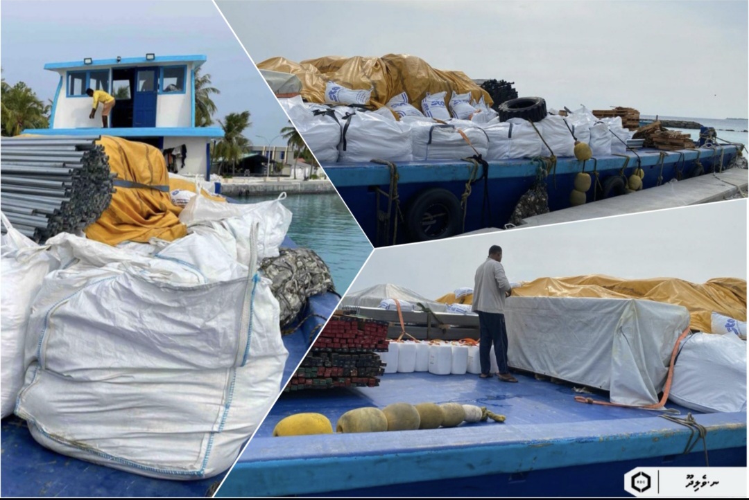 އާރްޑީސީއިން ވެލިދޫގައި ކުރިއަށް ގެންދާ ޕްރޮޖެކްޓްތަކަށް ބޭނުންވާ ސާމާނުތައް އެރަށަށް ފޮނުވައިފި