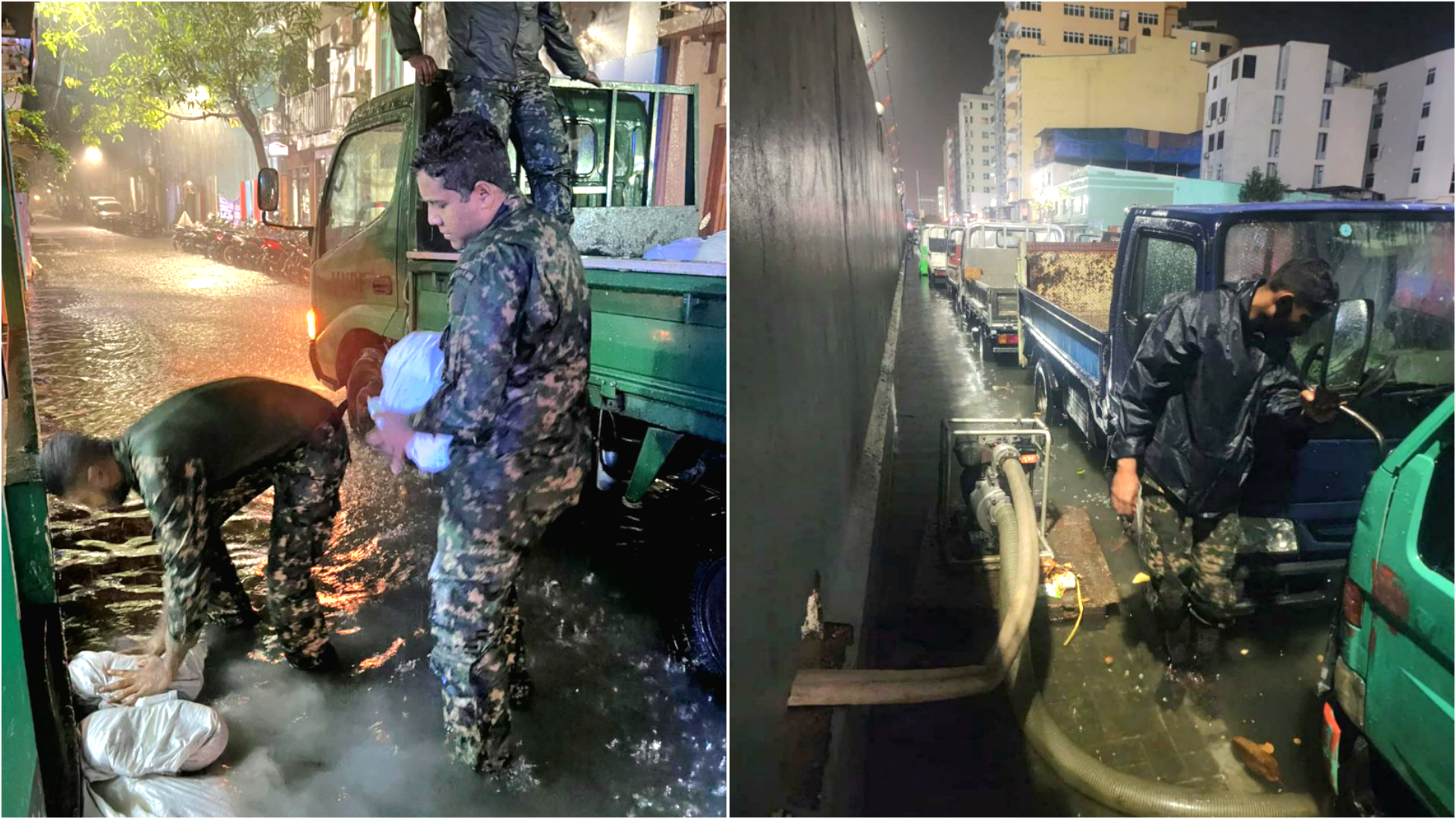 ބޯކޮށް ވާރޭ ވެހި މާލޭގައި ފެން ބޮޑުވުން؛ 23 ޕަމްޕްގެ އެހީގައި 13،882 ޓަނުގެ ފެން ހިންދައިފި