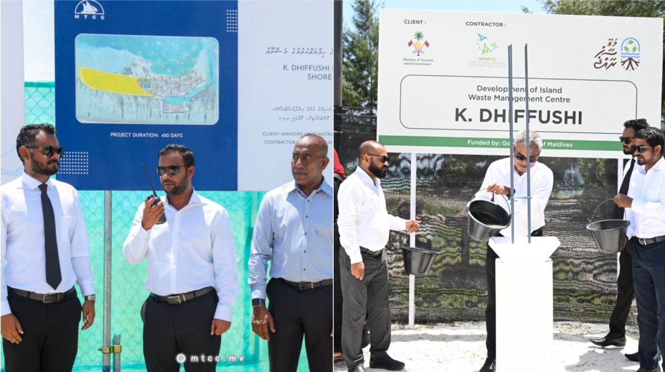 އެމްޓީސީސީ އިން، ދިއްފުށި ބިން ހިއްކުމުގެ އަމަލީ މަސައްކަތް ފަށައި، އެރަށުގައި ކުނި މެނޭޖްކުރާ ސެންޓަރުގެ މަސައްކަތް ވެމްކޯ އިން ފަށައިފި