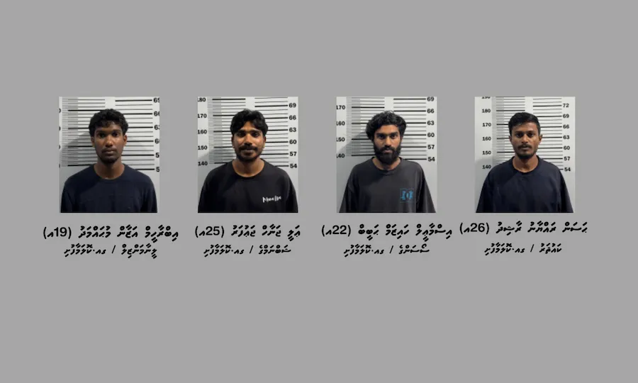 ލޯންޗެއްގައި ކޮލަމާފުށްޓަށް މަސްތުވާތަކެތި އެތެރެކުރަން އުޅުނު 4 ޒުވާނަކު ހައްޔަރަށް