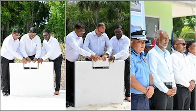 ށ ގޮއިދޫ ގައި ފެނަކަ އިން ގާއިމުކުރާ ފުލުހުންގެ މަރުކަޒާއި ފިޓްނެސް ސެންޓަރ އަދި ކުނި މެނޭޖު ކުރާ ސެންޓަރުގެ ބިންގާ އަޅައިފި