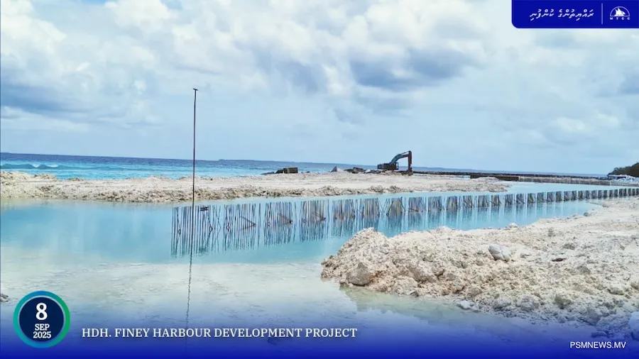 ފިނޭ ބަނދަރު ތަރައްގީކުރުން؛ ކީވޯލް ޖެހުމުގެ މަސައްކަތް ނިމުމަކާ ގާތަށް, %86 ނިމިއްޖެ: އެމްޓީސީސީ