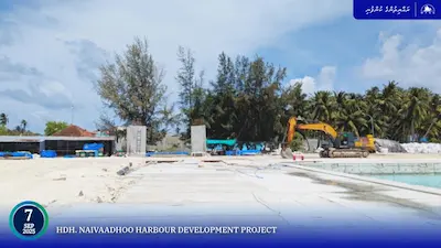 ނައިވާދޫ ބަނދަރު ތަރައްގީކުރުން؛ ބަނދަރު ޕޭމަންޓް އެޅުމުގެ މަސައްކަތް ކުރިއަށް
