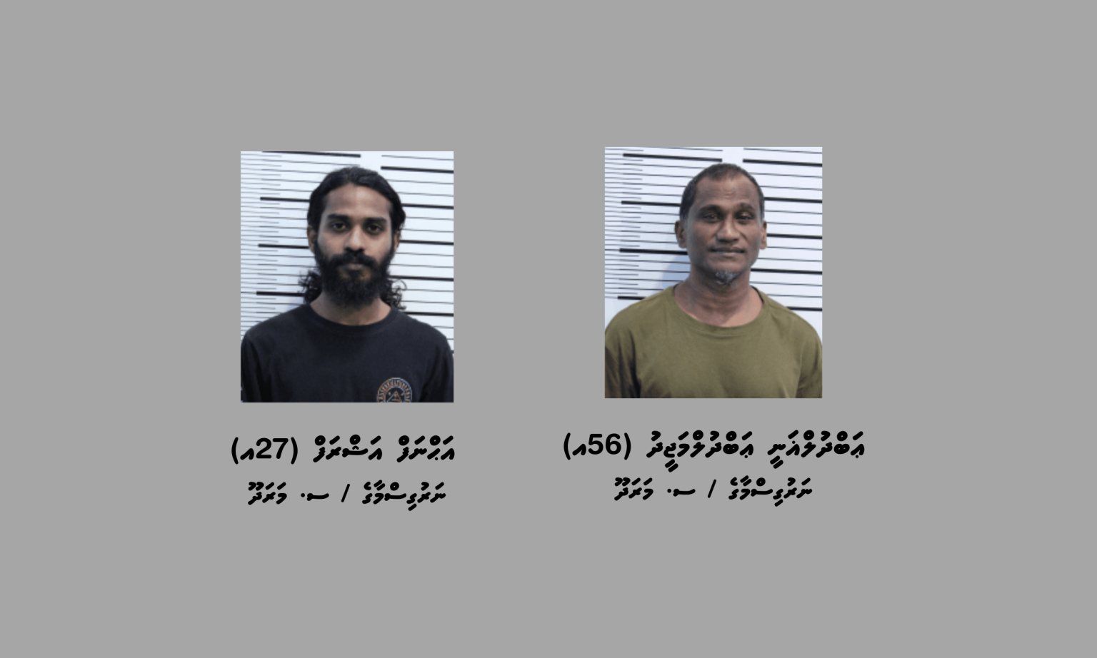 މަސްތުވާތަކެއްޗާއެކު މާލެސިޓީ އިން، އެއް ގެއެއްގެ 2 މީހަކު ހައްޔަރުކޮށް ބަންދަށް