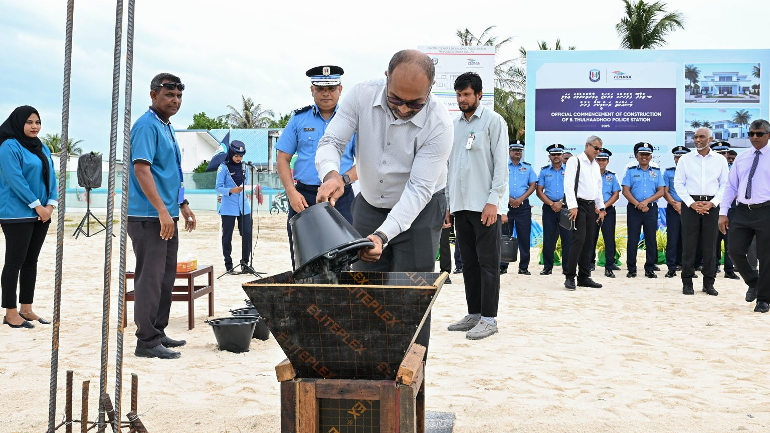 ތުޅާދޫގައި އިމާރާތްކުރާ ފުލުހުންގެ މަރުކަޒުގެ ބިންގާ އަޅައި އަމަލީ މަސައްކަތް ފަށައިފި