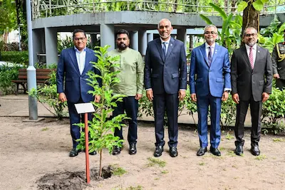 ފަސް މިލިޔަން ގަސް ޕްރޮގްރާމުގައި ސްރީލަންކާގެ ރައީސް ސަލްޓަން ޕާކުގައި މޫނިމާ ގަހެއް އިންދަވައިފި