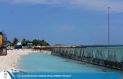 އެމްޓީސީސީއިން ތަރައްގީ ކުރާ އޮޅުވެލިފުށި ބަނަދަރުގެ މަސައްކަތް ހަލުވިކަމާ އެކު ކުރިއަށް